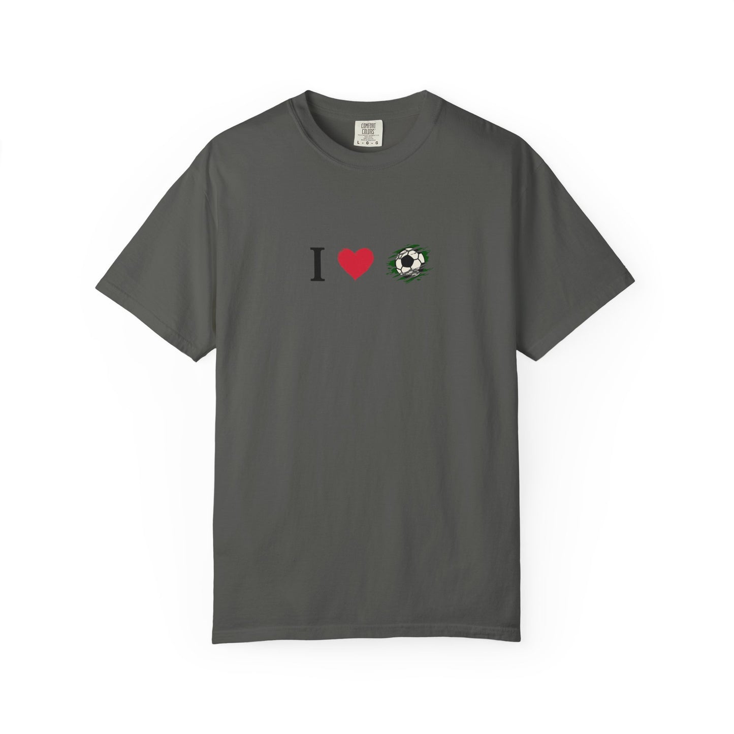 I Love Football (Soccer) Unisex Garment-Dyed T-shirt, Casual Tee, Everyday Wear, Gift for Him/Her, Stylish Apparel - TRV