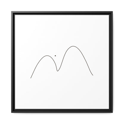 Minimal Line Mountains Matte Canvas Framed