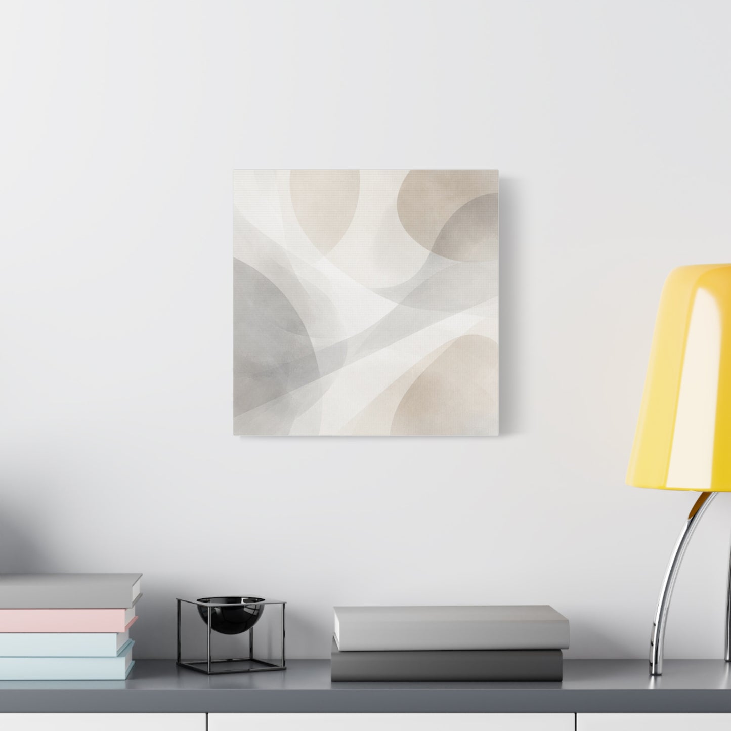 Neutral Abstract Organic Shapes Matte Canvas