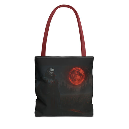 Gothic Tote Bag: Dark Moonlit Night Scene With Dracula, Vampire Art, Halloween Accessory, Gothic Gift, Boho Style - TRV