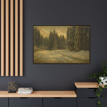Framed Matte Canvas Wall Art - Serene Forest Landscape, Living Room Decor, Nature Print, Home Aesthetic, Gift for Nature Lovers, Wall [...] - TRV