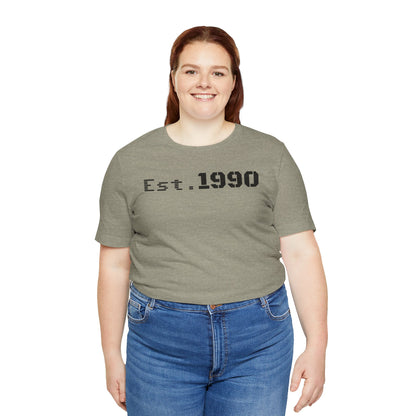 Unisex Est. 1990 Nostalgic Jersey Tee - Perfect Gift, Vintage Style, Retro Fashion, Birthday Celebration, Casual Wear - TRV