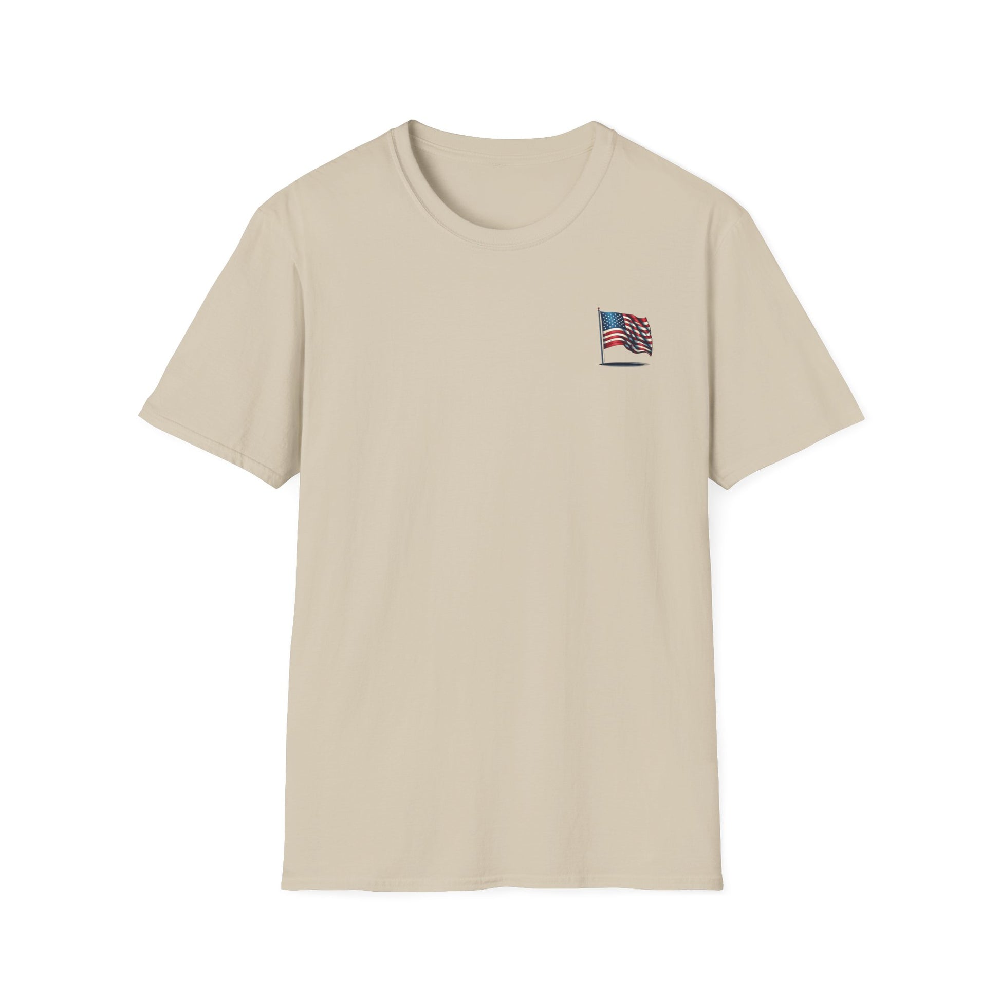 Patriotic Unisex Softstyle T-Shirt, American Flag Tee, USA Pride Shirt, Perfect for Independence Day, Casual Wear - TRV