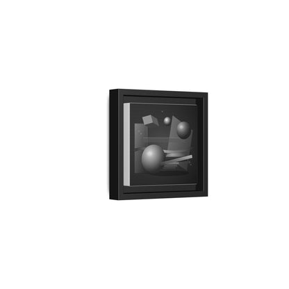Monochrome Geometric Spheres Canvas Framed Wall Art | Matte Print