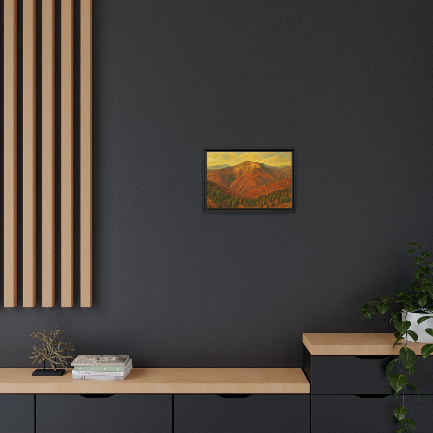 Autumn Landscape Wall Art, Cozy Home Decor, Nature Print, Framed Canvas, Fall Decorations, Gift Idea for Art Lovers - TRV