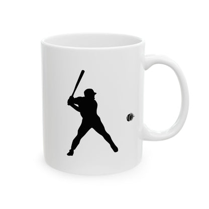 Baseball Ceramic Mug, Unique Gift for Art Lovers, Coffee Tea Cup, Home Decor, Minimalist Design, Ideal for Birthdays and Holidays