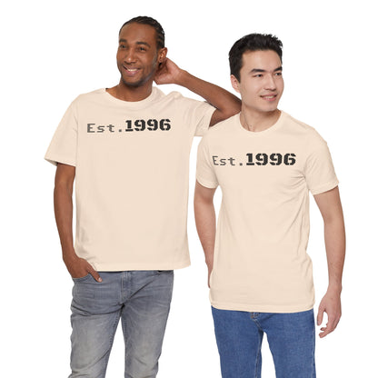Established 1996 Unisex T-Shirt, Vintage Year Tee, Birth Year Gift, Casual Fashion, Personalized Graphic Tee - TRV