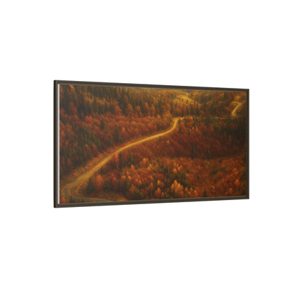 Autumn Landscape Framed Canvas Art, Cozy Home Decor, Warm Fall Vibes, Gift for Nature Lovers, Perfect for Thanksgiving - TRV