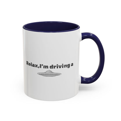 Coffee Mug — “Relax, I’m Driving” UFO Accent Ceramic Mug (11/15 oz)