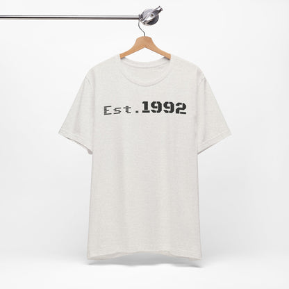 Est. 1992 Unisex Jersey Tee - Retro Birthday Gift, Casual Wear, Cool Vintage T-Shirt, Gift for Him, Gift for Her - TRV