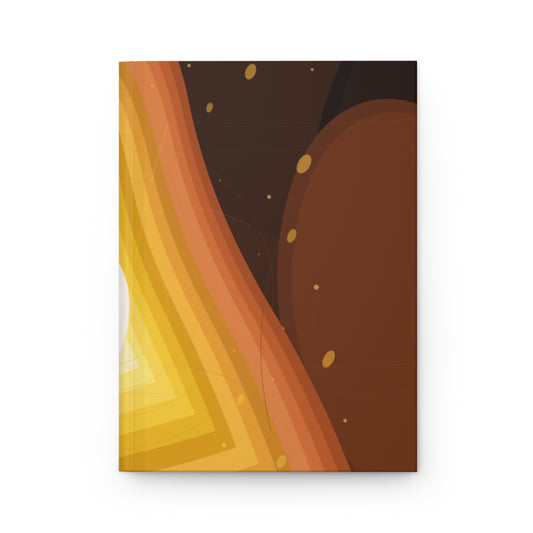 Abstract Sunset Waves Hardcover Journal | Geometric Retro Layers