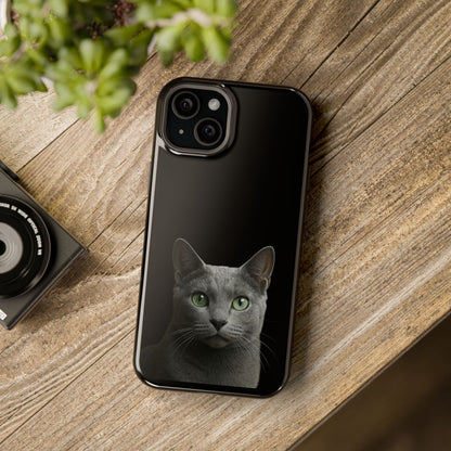 Russian Blue Cat Phone Case — Magnetic Impact-Resistant iPhone Cover