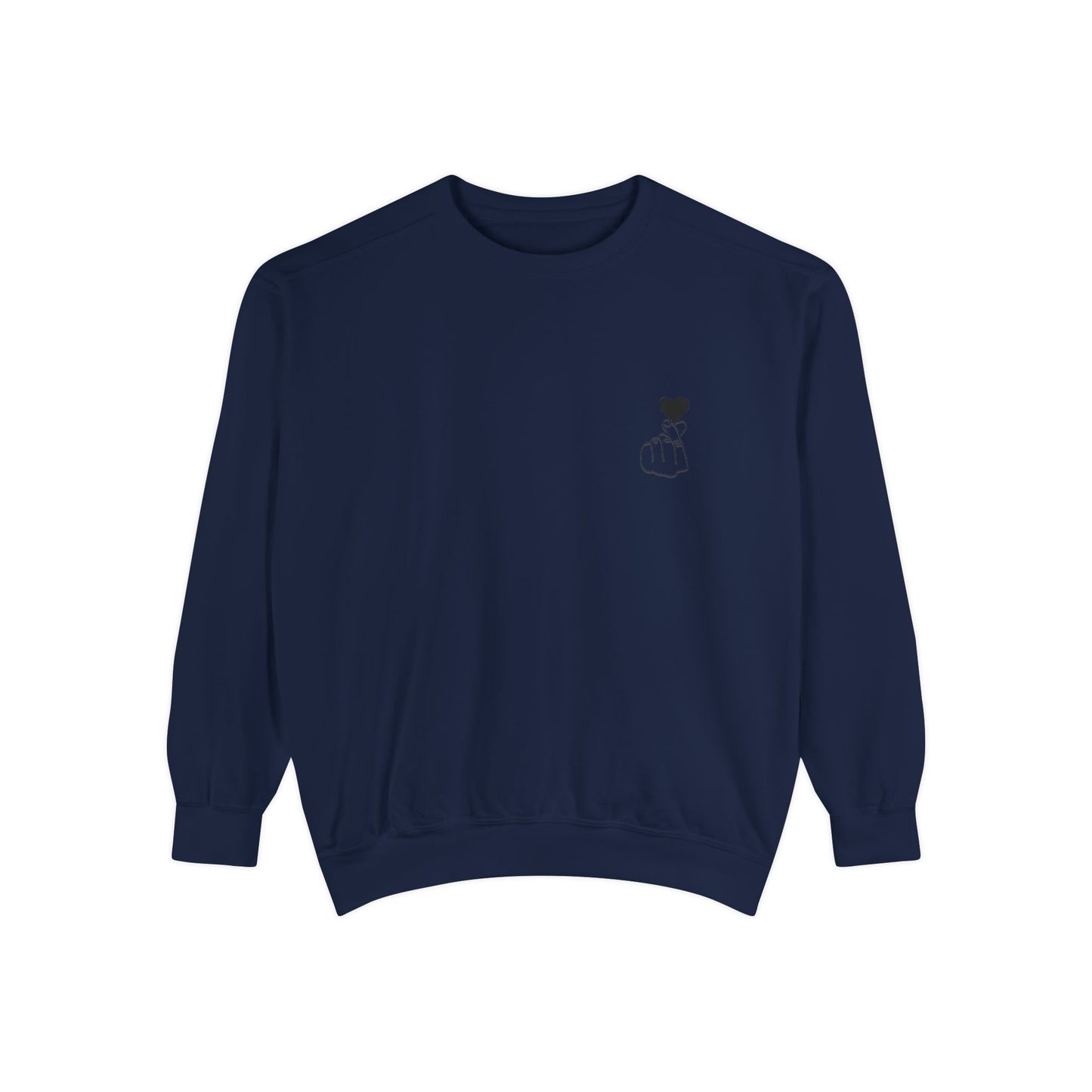 Unisex Garment-Dyed Sweatshirt with Heart Design - Cozy & Stylish