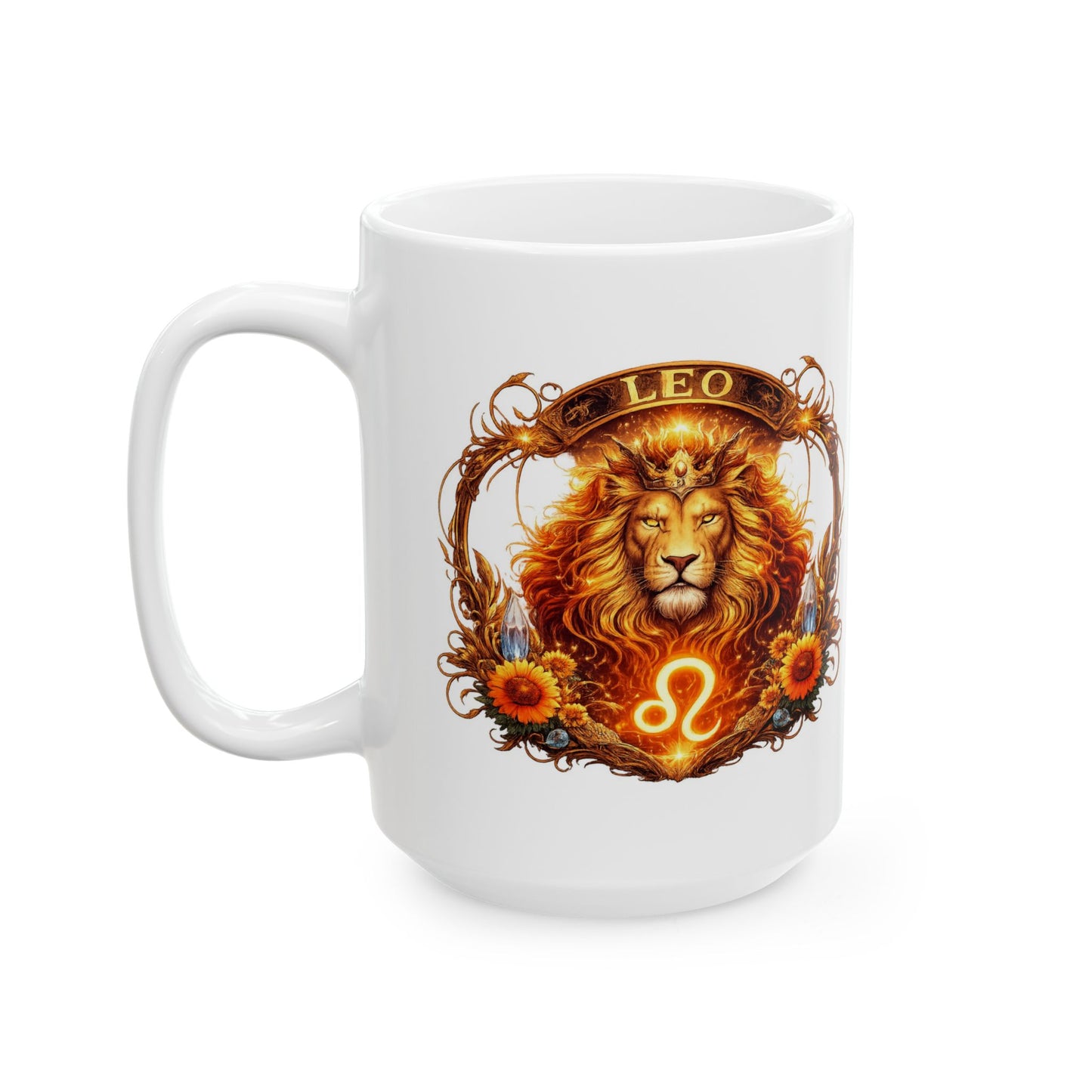 Leo Zodiac Sign Illustration Mug | Ceramic Coffee Cup