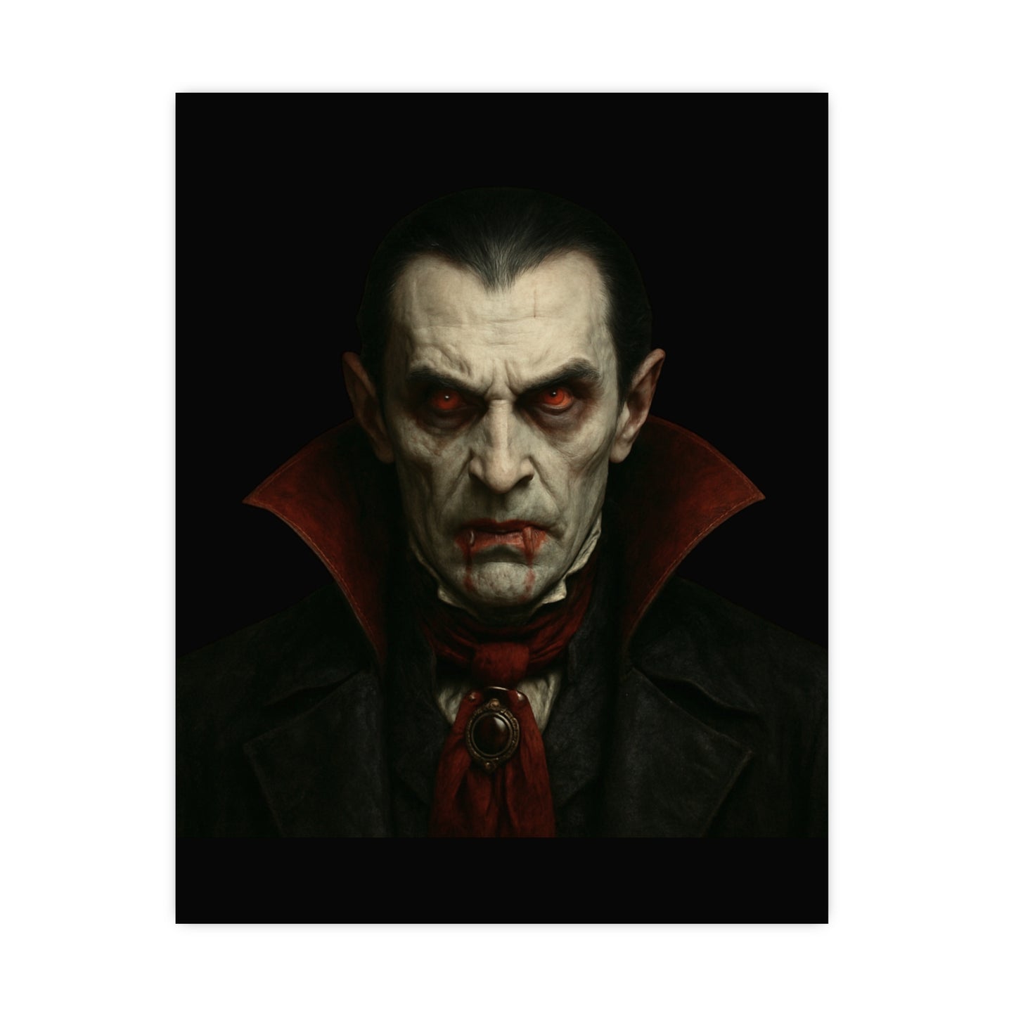 Gothic Vampire Art Poster, Spooky Wall Decor, Horror Room Accent, Perfect for Halloween, Gothic Decor, Home Office Artwork - TRV