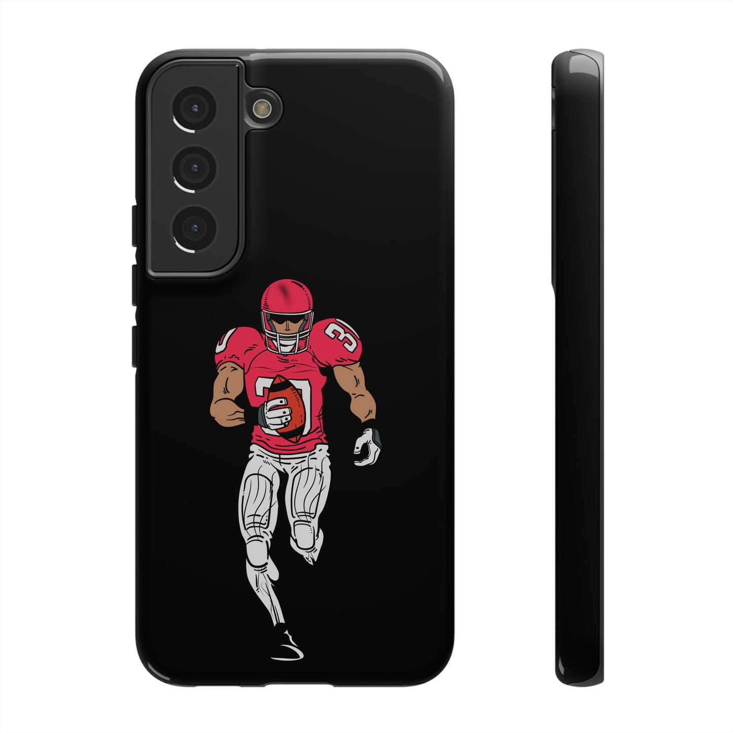 Football Player Tough Phone Case – Protective Black Sports iPhone Case
