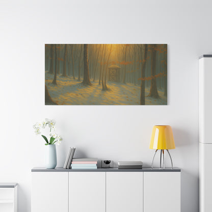 Matte Canvas Wall Art, Scenic Nature Print, Calm Forest Decor, Cozy Home Aesthetic, Autumn Landscape, Gift for Nature Lovers - TRV