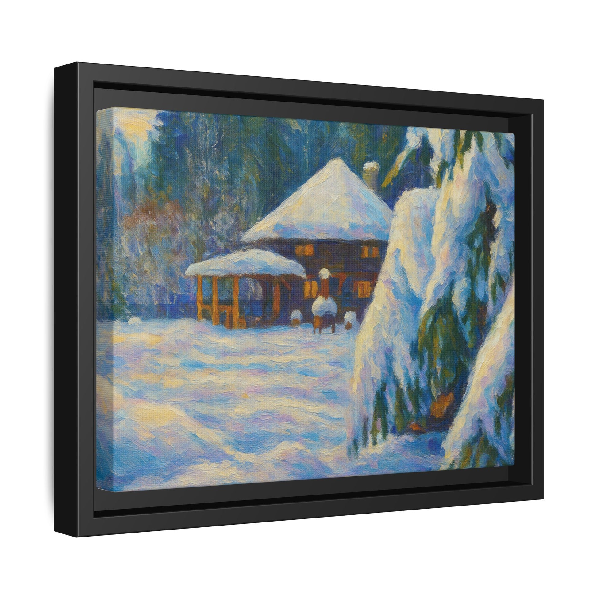 Canvas Art, Winter Scene Home Decor, Seasonal Gift for Art Lovers, Holidays Wall Art, Framed Painting, Matte Print - TRV