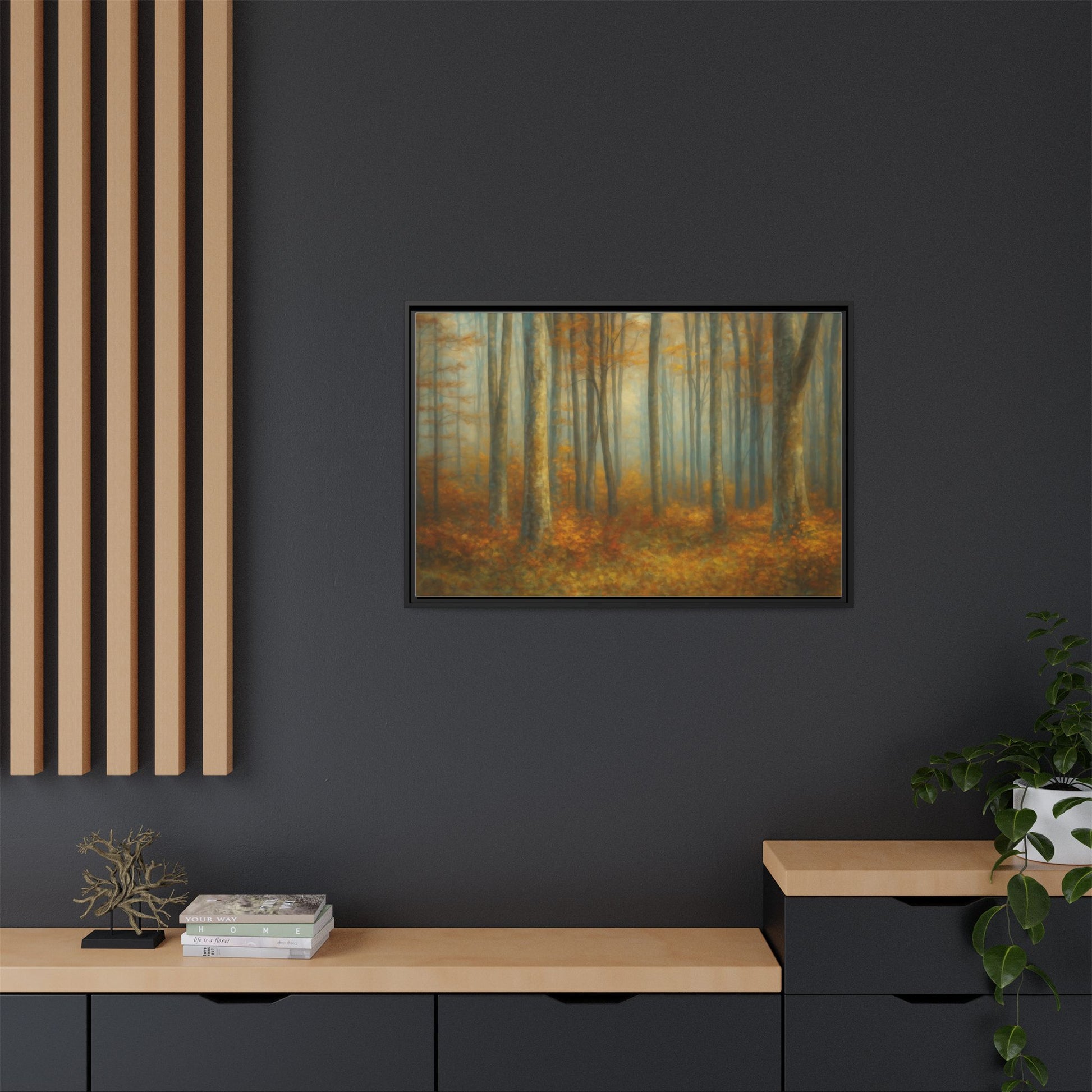 Autumn Forest Canvas Art, Framed Wall Decor, Rustic Home Decor, Nature Artwork, Gift for Nature Lovers - TRV