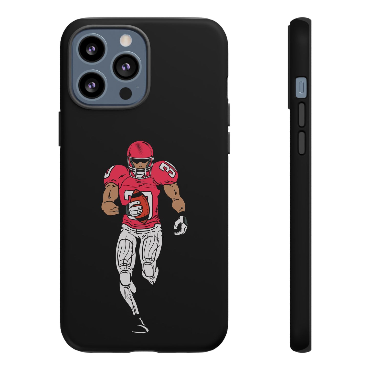 Football Player Tough Phone Case – Protective Black Sports iPhone Case