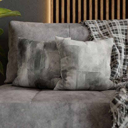 Watercolor Gray Decorative Pillowcase — Spun Polyester Square Throw Pillow Cover
