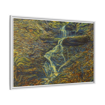 Van Gogh Style Framed Matte Canvas Art Print - Nature-Inspired Wall Decor, Abstract Waterfall Artwork, Home Office Decoration - TRV