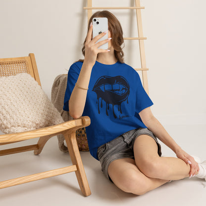 Edgy Graphic Tee - Dripping Lips Design - Unisex Heavy Cotton Tee