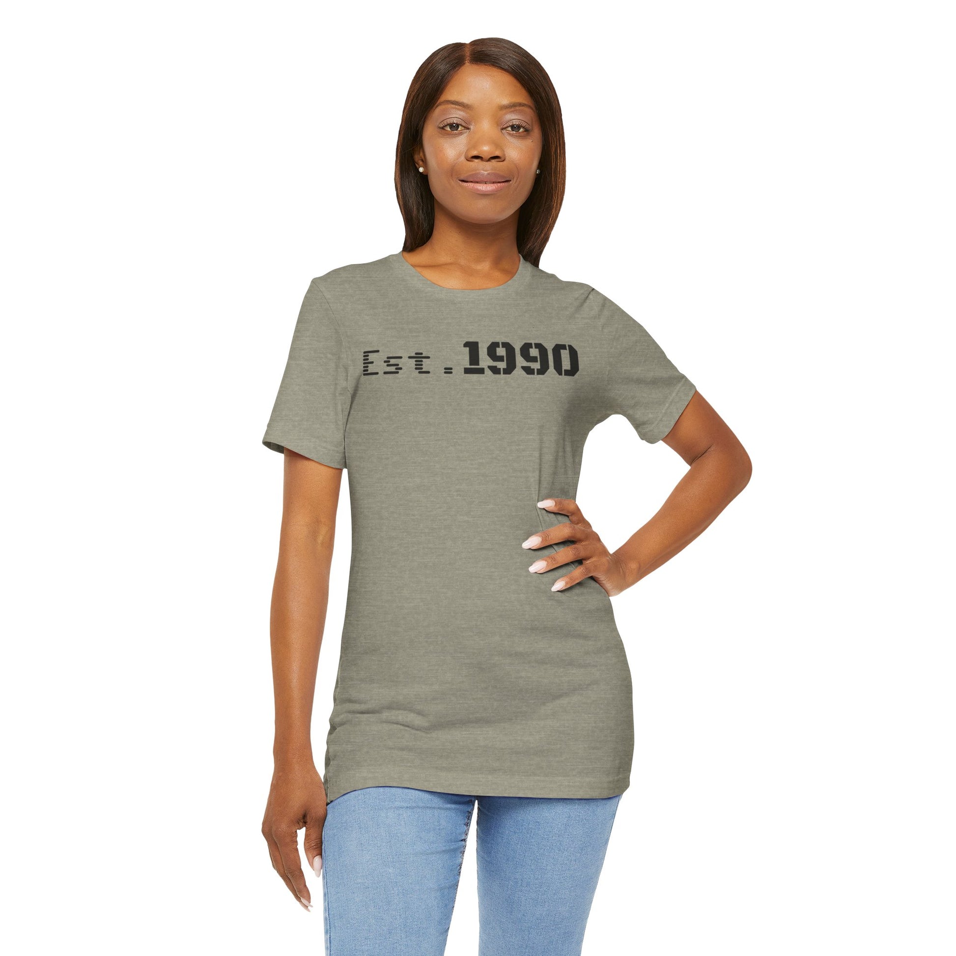 Unisex Est. 1990 Nostalgic Jersey Tee - Perfect Gift, Vintage Style, Retro Fashion, Birthday Celebration, Casual Wear - TRV