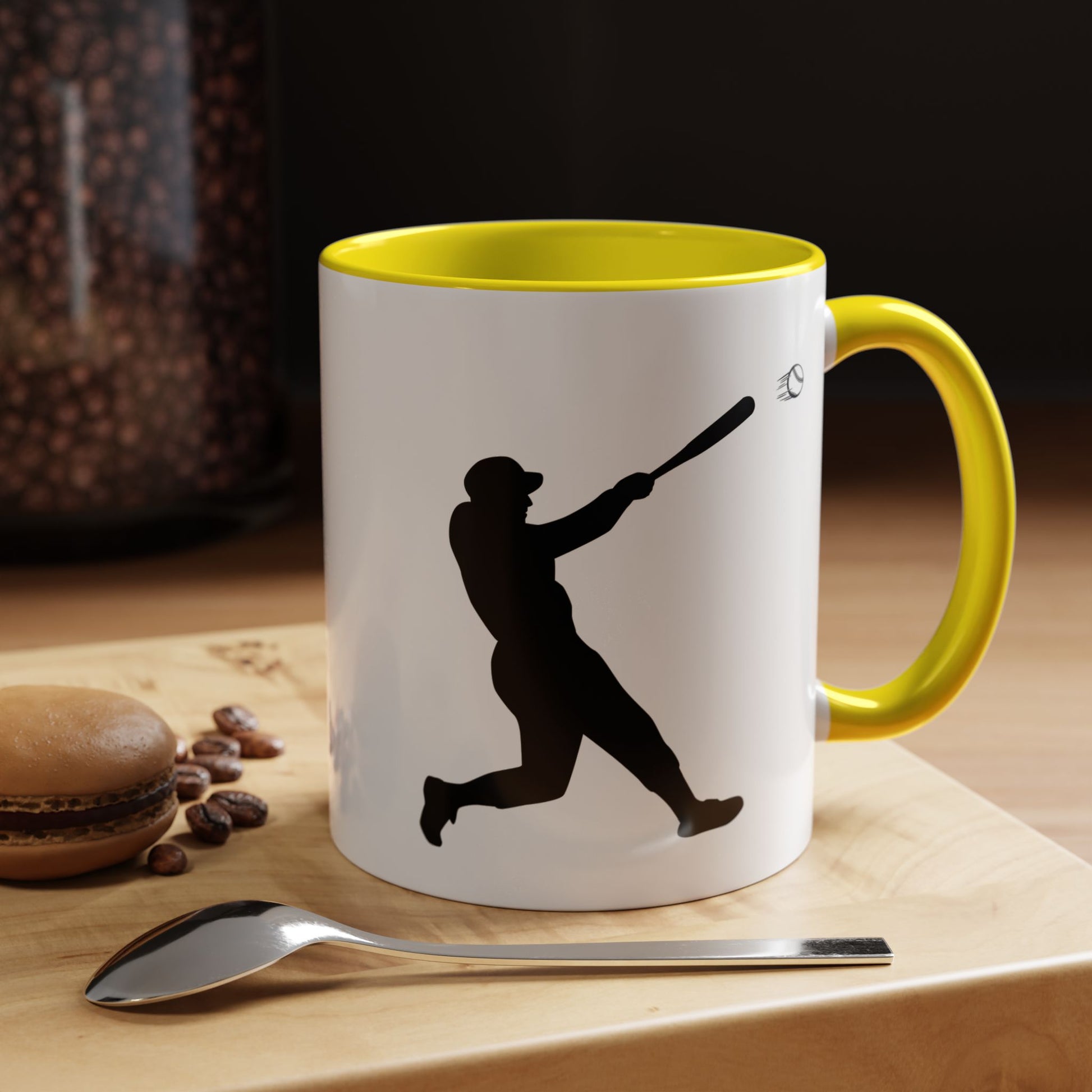 Baseball Player Accent Coffee Mug, Sports Gift, Baseball Lover Mug, Unique Coffee Cup, Personalized Sports Mug - TRV