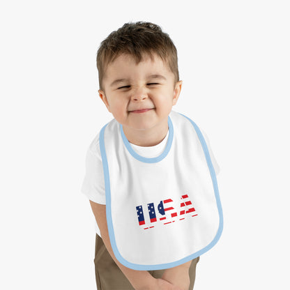 USA Bib for Babies, Americana Baby Bib, Infant Dining Essential, Gift for New Parents, Baby Shower, Fourth of July - TRV