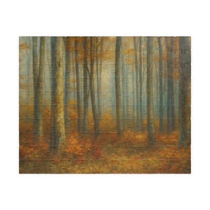 Misty Autumn Forest Puzzle | Woodland Trees Jigsaw - TRV