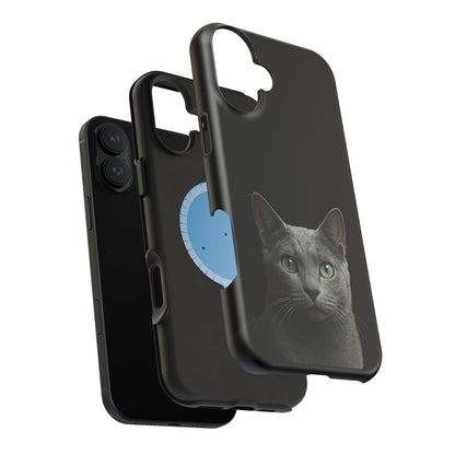 Russian Blue Cat Phone Case — Magnetic Impact-Resistant iPhone Cover