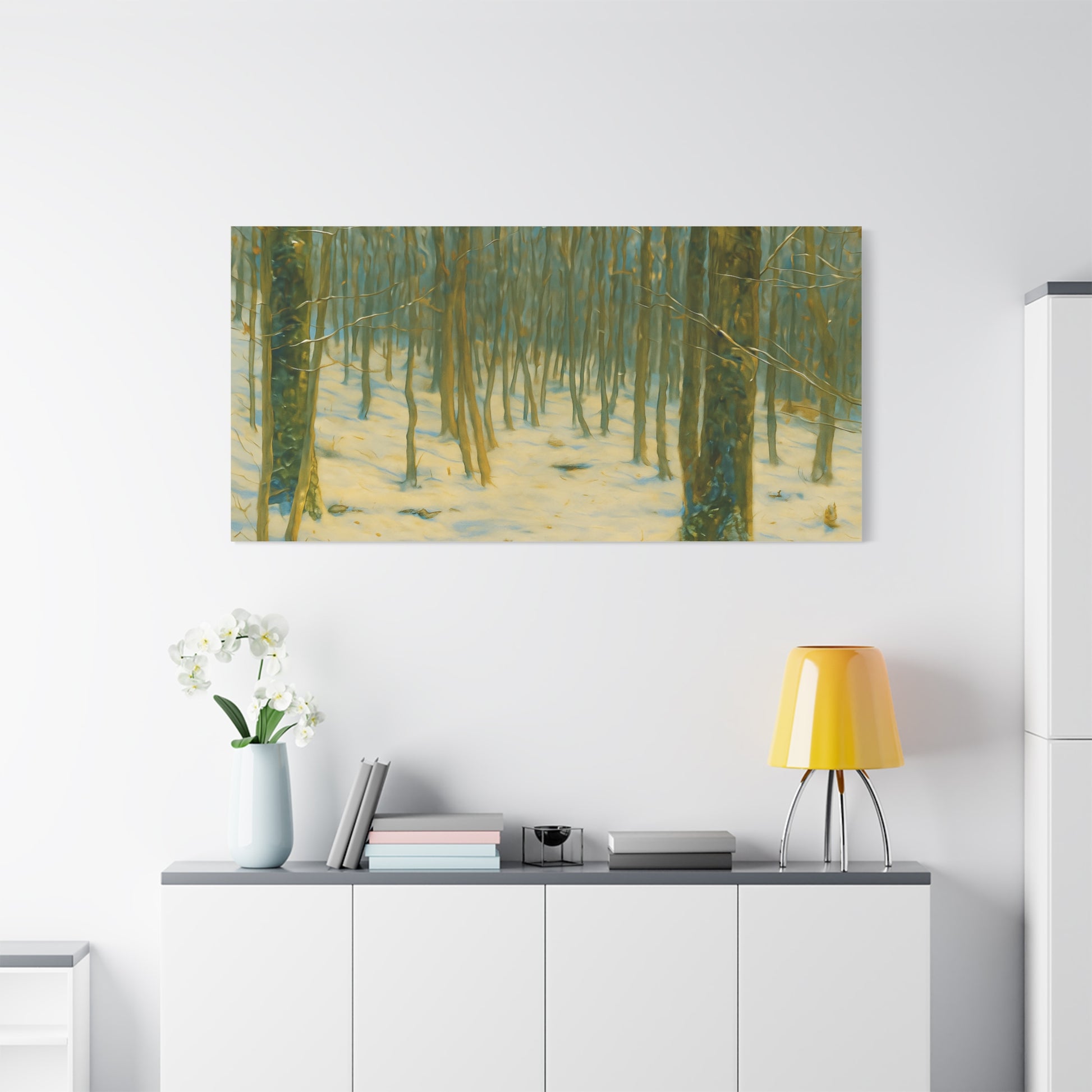 Winter Forest Matte Canvas Art Print, Nature Decor, Stretched Wall Art, Home Decor, Rustic Cabin Decoration, Gift for Nature Lovers - TRV