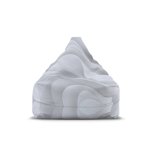 Abstract White Wave Pattern Bean Bag Chair Cover | Modern Geometric Home Decor