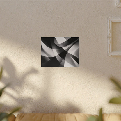 Abstract Black and White Swirl Matte Canvas