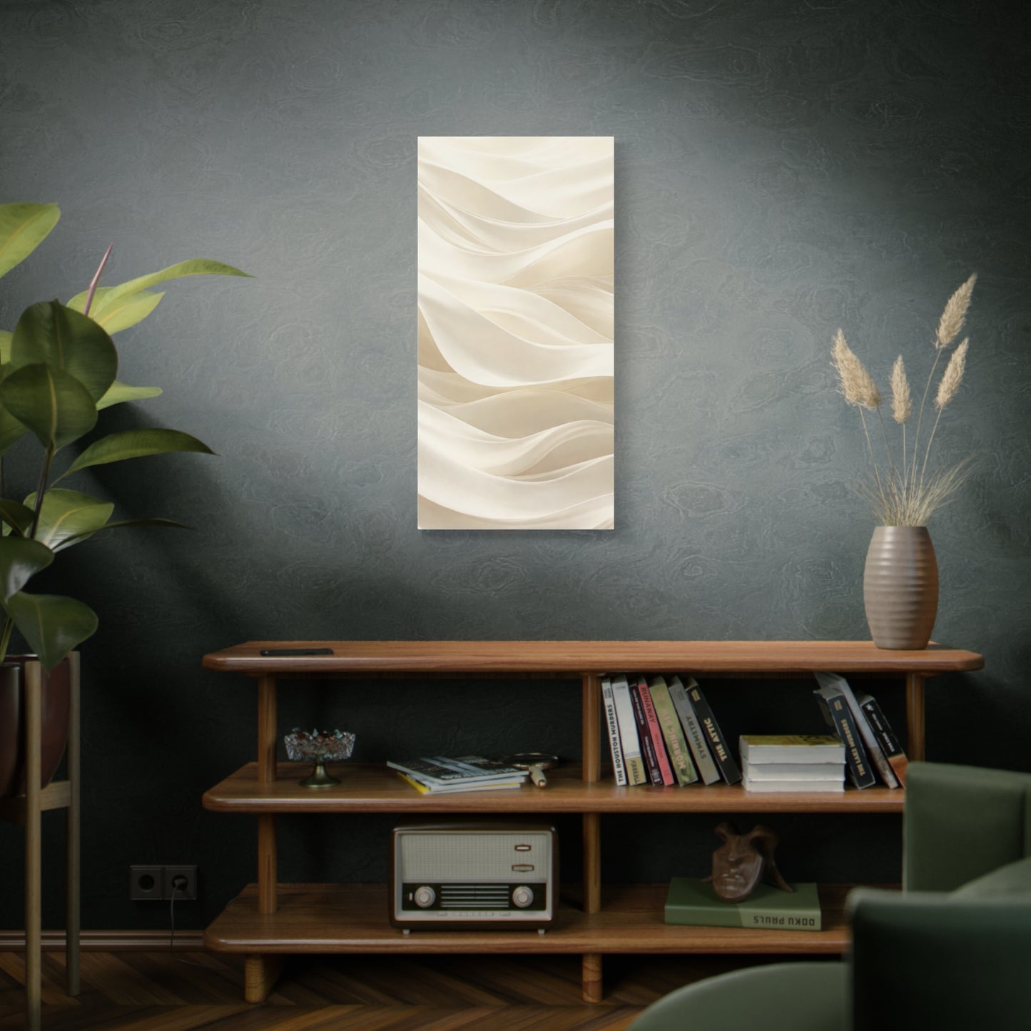 Neutral Abstract Wave Art Matte Canvas