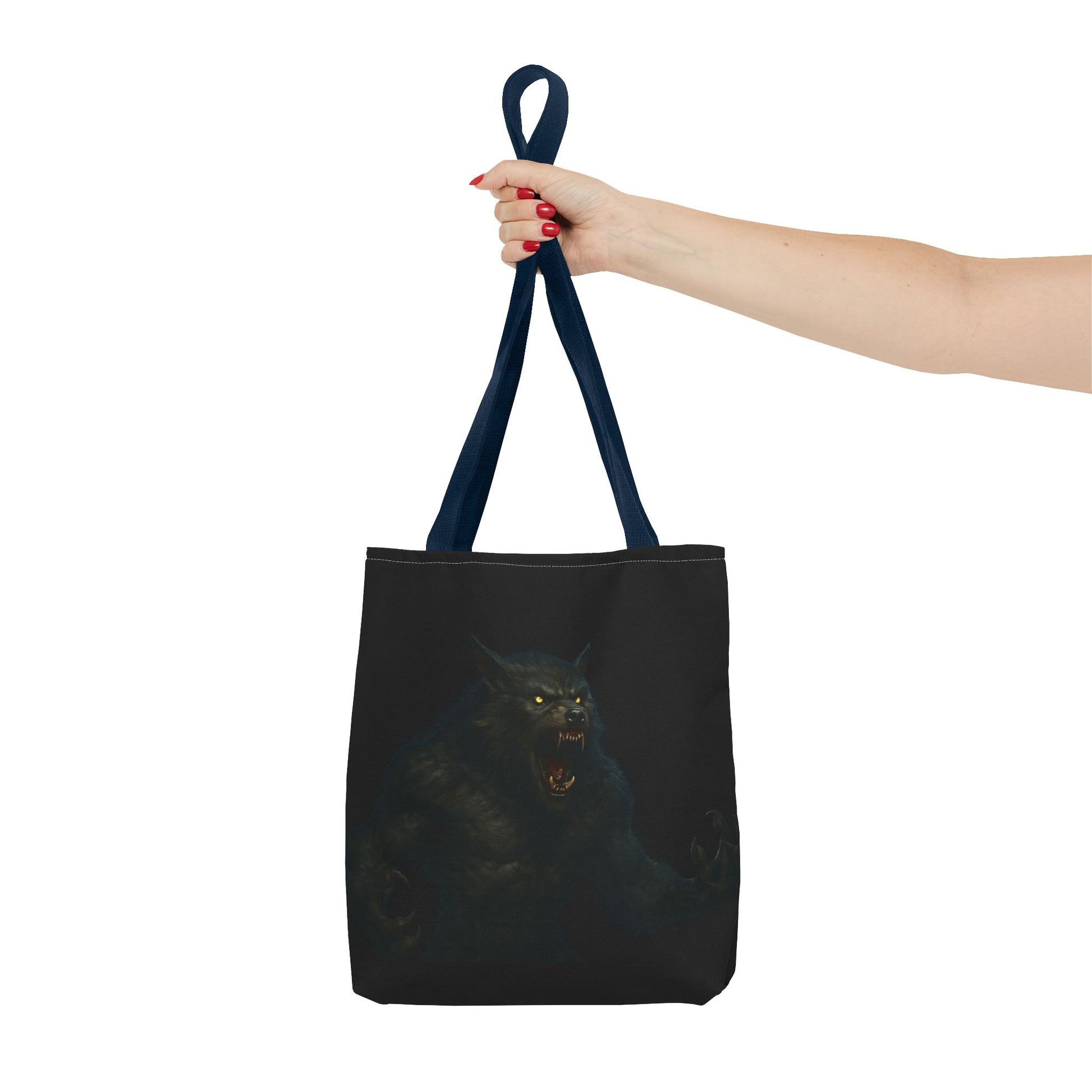 Fierce Werewolf Tote Bag, Halloween Accessories, Dark Art Tote, Animal Lover Gift, Geeky Shopping Bag - TRV