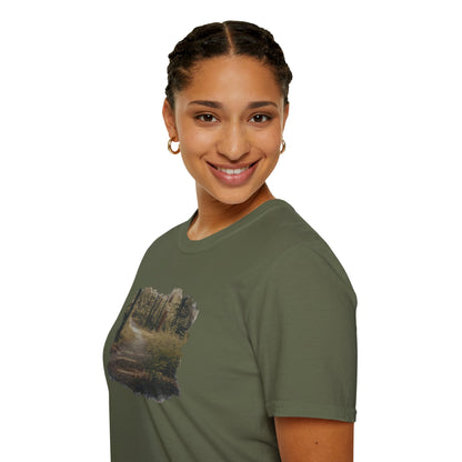 Nature-Inspired Unisex Softstyle T-Shirt, Eco-Friendly Fashion, Outdoor Lover Tee, Gift for Nature Enthusiasts, Casual Everyday Wear