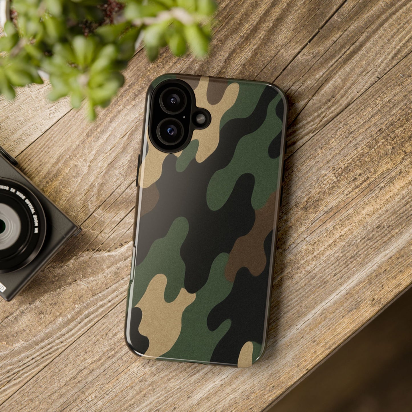 Camouflage Phone Case, Tough Phone Cover, Military Style Accessory, Protective Case for Men, Gifts for Soldiers - TRV