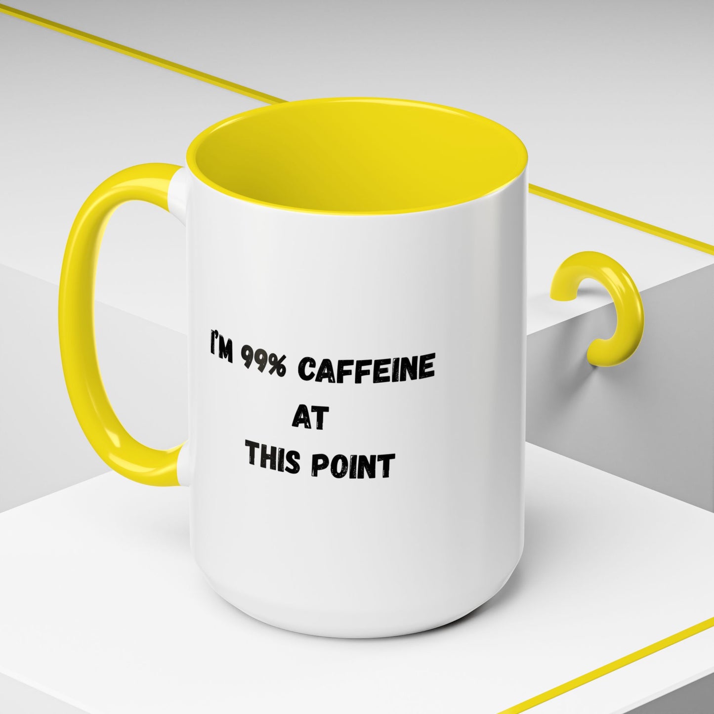 I'm 99% Caffeine Coffee Mug - Funny Gift for Coffee Lovers, Black Accent Mug, Office Humor, Caffeine Addict, Birthday Gift