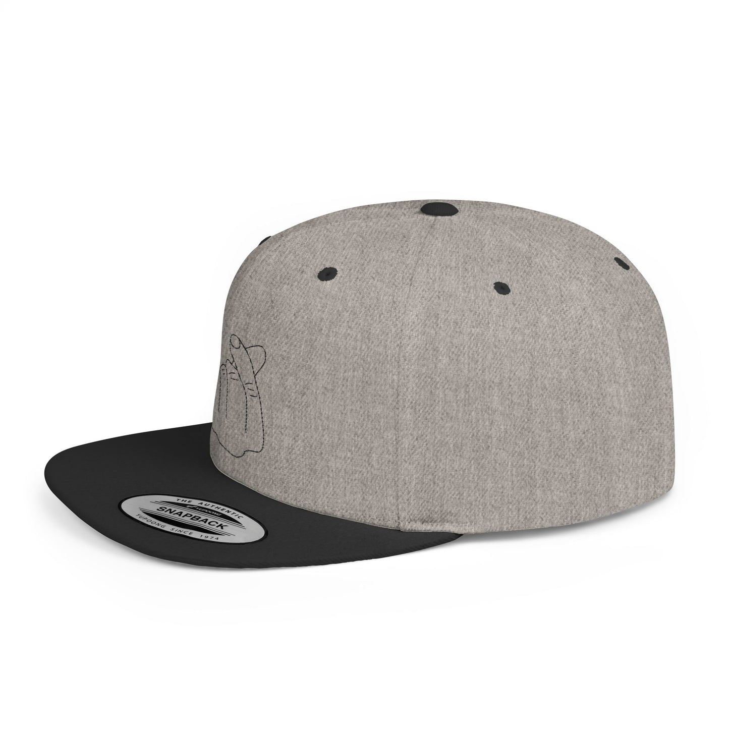 Minimalist Hand Gesture Flat Bill Snapback Hat - TRV