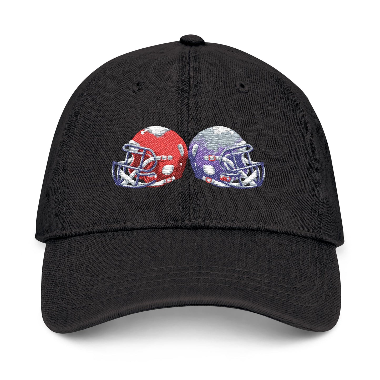 Football-Themed Denim Hat with Embroidery, Perfect Gift for Sports Lovers, Casual Wear, Game Day Accessories, Embroidered Cap