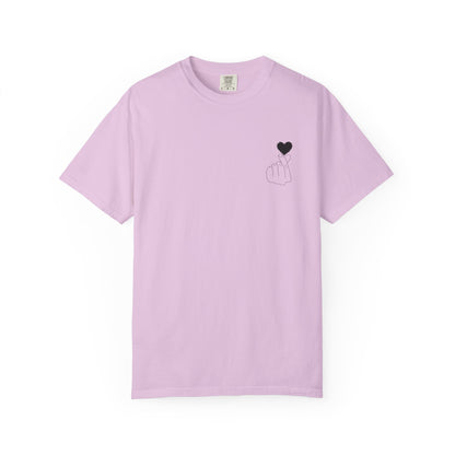 Unisex Garment-Dyed T-Shirt with Heart Design | Casual Trendy Wear for All Occasions