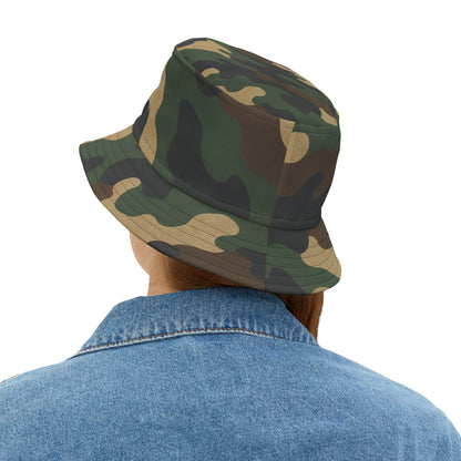 Camouflage Bucket Hat - Trendy AOP Headwear, Summer Fashion Accessory, Outdoor Adventure Cap, Unique Gift for Him/Her, Stylish Festival Hat - TRV