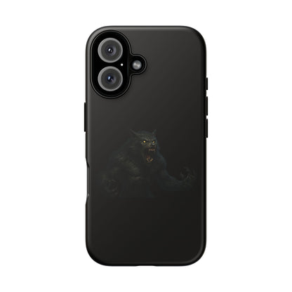 Werewolf Phone Case, Tough Cases, Black Panther Design, Gift for Animal Lovers, Phone Accessories, Fierce Phone Protection - TRV