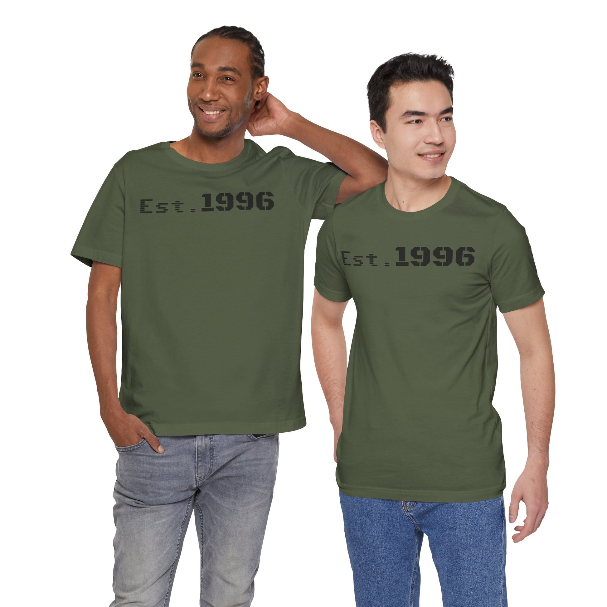Unisex Jersey Tee - 'Est. 1996' Graphic Shirt, Birthday Gift, Casual Wear, Vintage Style, Retro Fashion, Gift for Him/Her - TRV