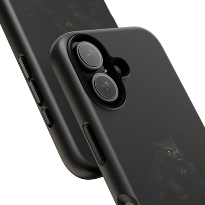 Werewolf Phone Case, Tough Cases, Black Panther Design, Gift for Animal Lovers, Phone Accessories, Fierce Phone Protection - TRV