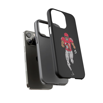 Football Player Tough Phone Case – Protective Black Sports iPhone Case
