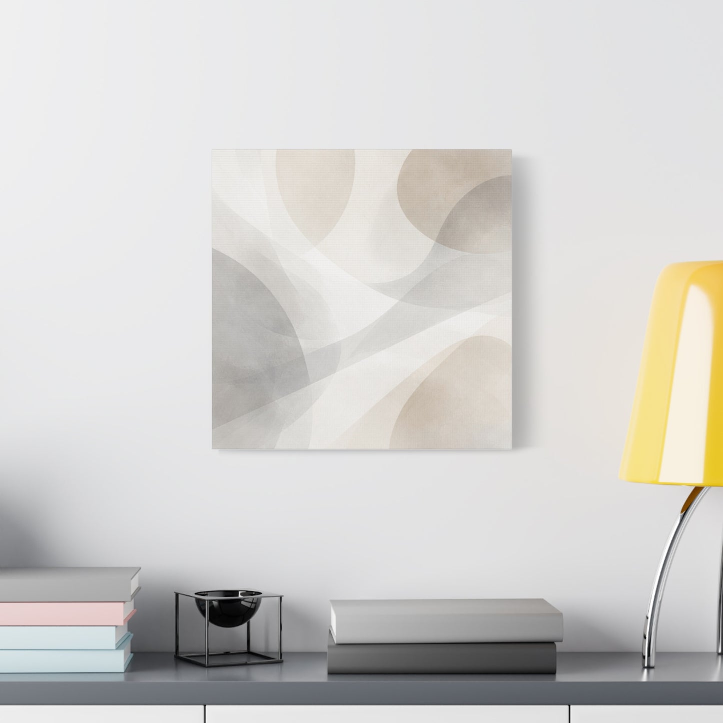 Neutral Abstract Organic Shapes Matte Canvas