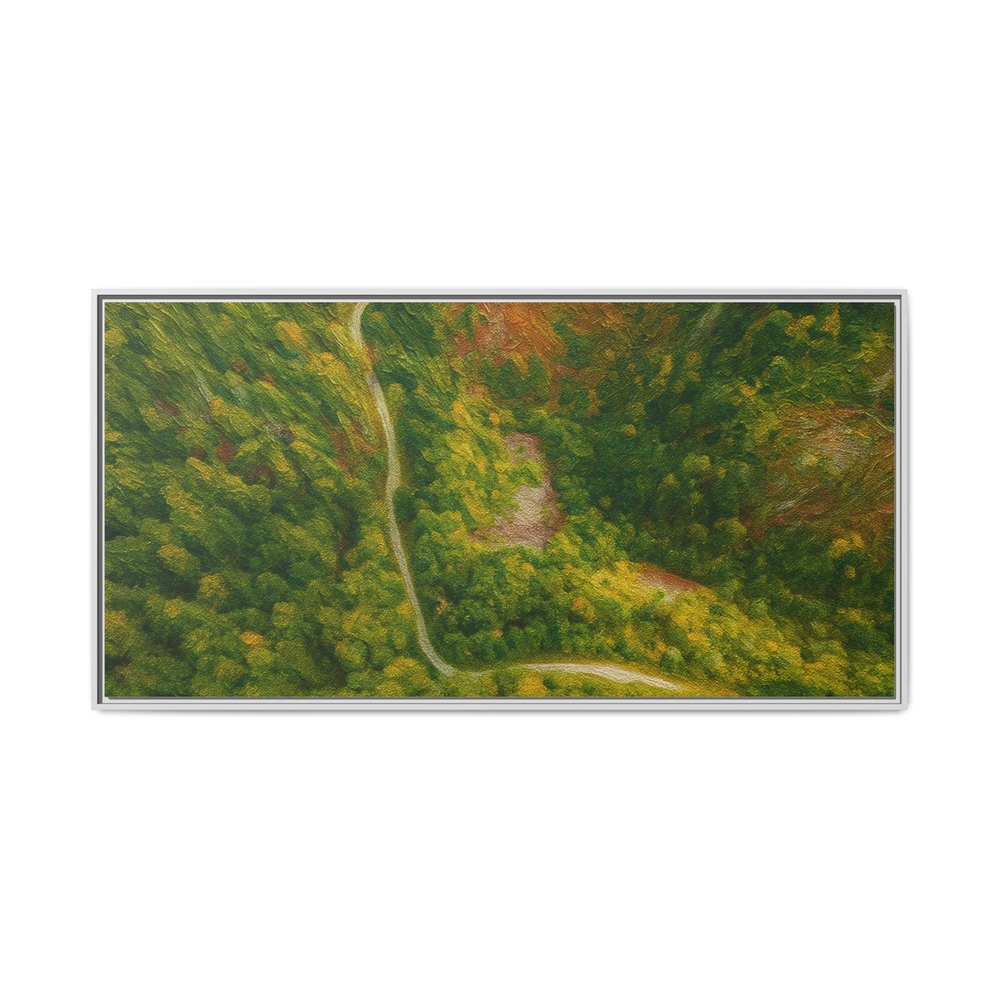 Framed Nature Canvas Art Print, Vibrant Forest Wall Decor, Abstract Landscape Artwork, Home Decoration, Gift for Nature Lovers - TRV